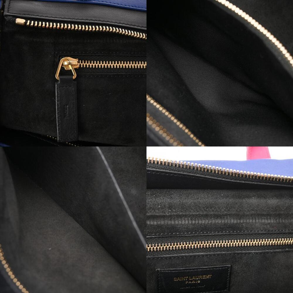 SAINT LAURENT Cavalieve Gauche Blue Pink White Leather Handbag - Picture 11 of 11